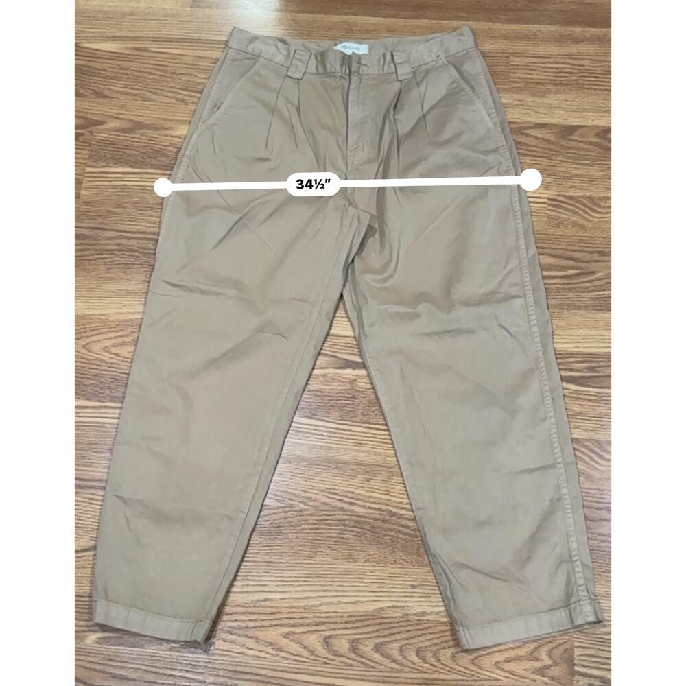 Madewell khaki Classic Pleated Tapered Pants size 30 - Picture 3 of 10